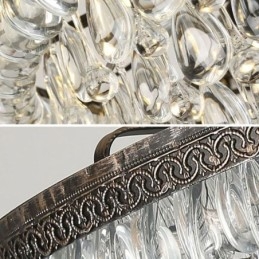 Amerikaanse Kristallen Plafondlamp Landelijke Retro Ronde Hanglamp