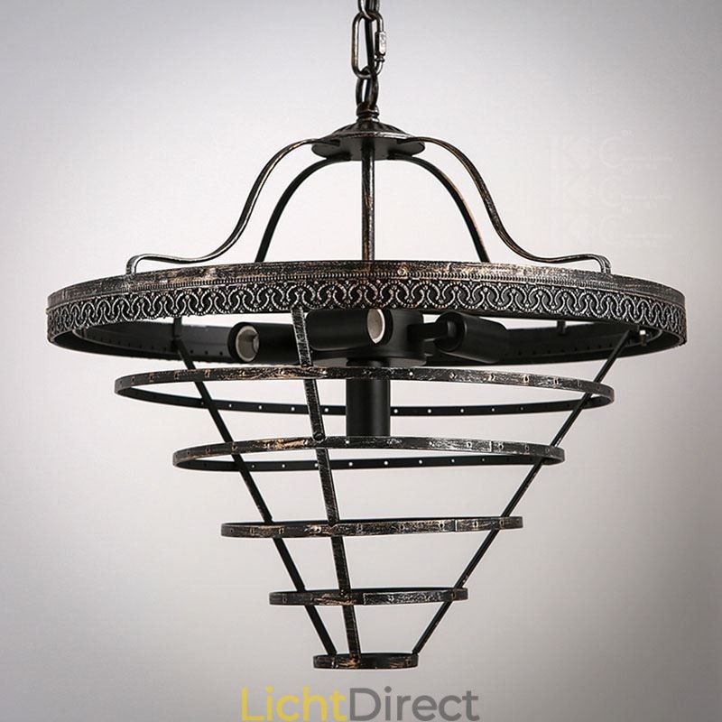 Amerikaanse Kristallen Plafondlamp Landelijke Retro Ronde Hanglamp