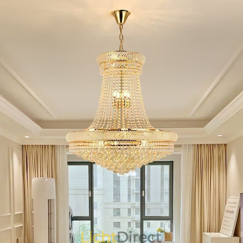 Kristallen hanglamp moderne duplex decoratieve plafondlamp