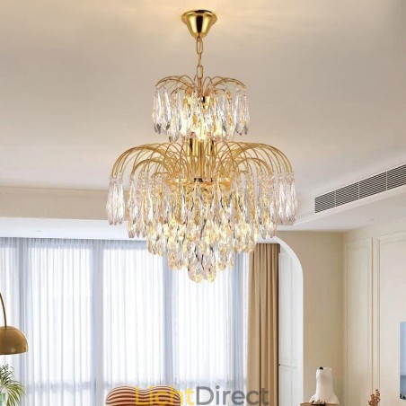 Kristallen hanglamp, eigentijdse duplex decoratieve plafondlamp