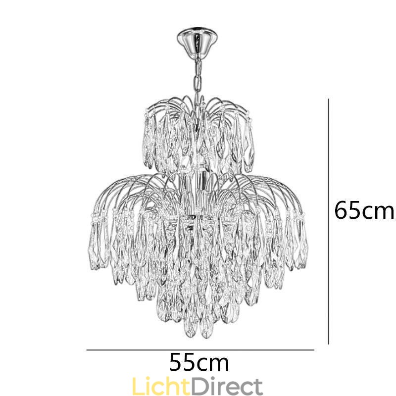 Kristallen hanglamp, eigentijdse duplex decoratieve plafondlamp