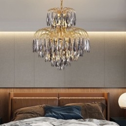 Kristallen hanglamp, eigentijdse duplex decoratieve plafondlamp