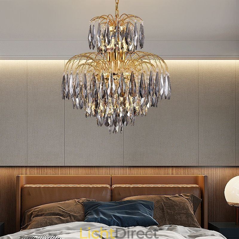 Kristallen hanglamp, eigentijdse duplex decoratieve plafondlamp