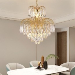 Kristallen hanglamp, eigentijdse duplex decoratieve plafondlamp