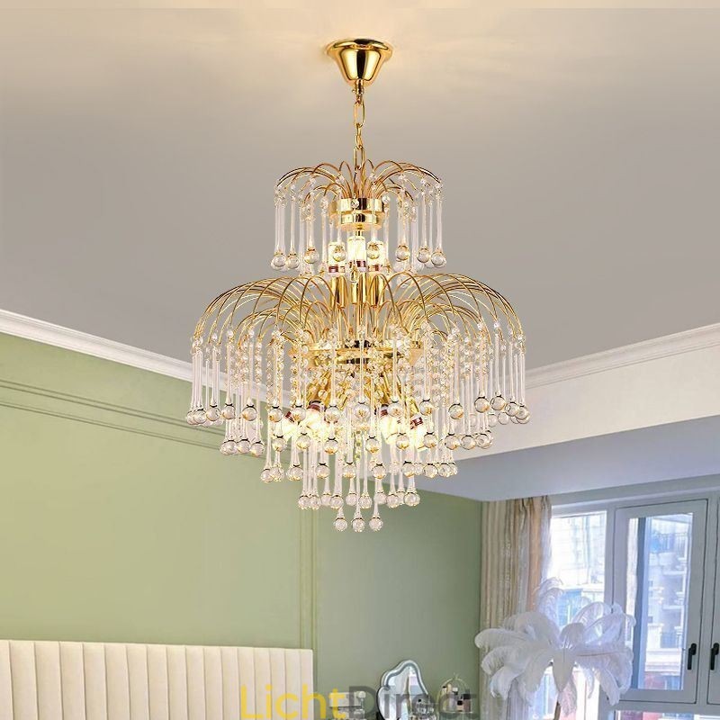 Kristallen hanglamp Elegante duplex decoratieve plafondlamp