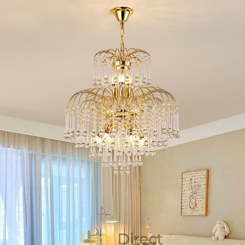 Kristallen hanglamp Elegante duplex decoratieve plafondlamp