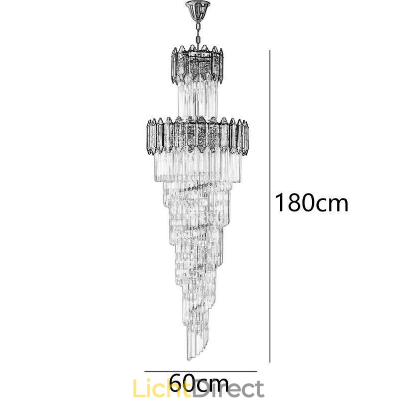 Taps toelopende kristallen hanglamp Luxe duplex decoratieve plafondlamp