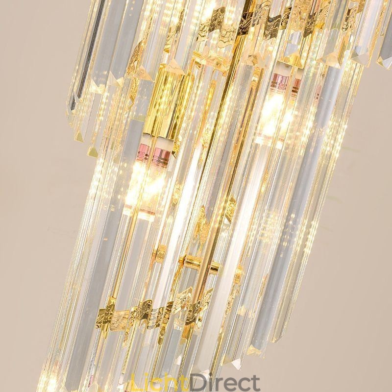 Taps toelopende kristallen hanglamp Luxe duplex decoratieve plafondlamp
