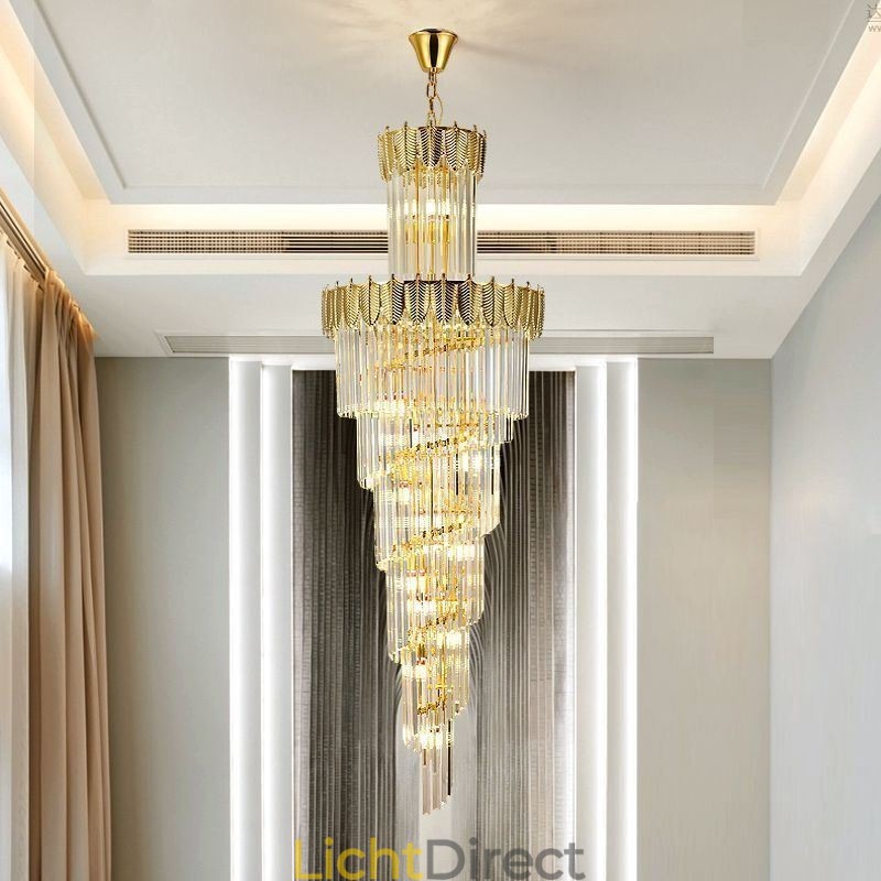 Taps toelopende kristallen hanglamp duplex decoratieve plafondlamp
