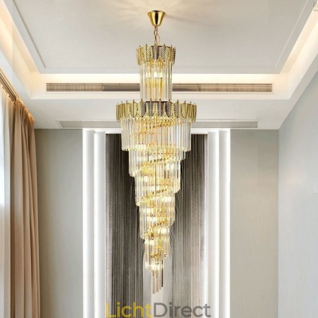 Taps toelopende kristallen hanglamp duplex decoratieve plafondlamp Taps toelopende kristallen hanglamp duplex decoratieve plafondlamp