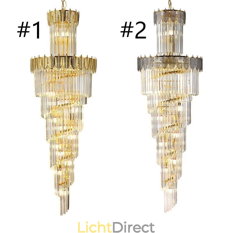 Taps toelopende kristallen hanglamp duplex decoratieve plafondlamp