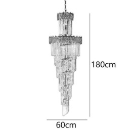 Taps toelopende kristallen hanglamp duplex decoratieve plafondlamp