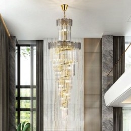 Taps toelopende kristallen hanglamp duplex decoratieve plafondlamp