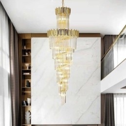 Taps toelopende kristallen hanglamp duplex decoratieve plafondlamp