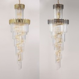 Taps toelopende kristallen hanglamp duplex decoratieve plafondlamp