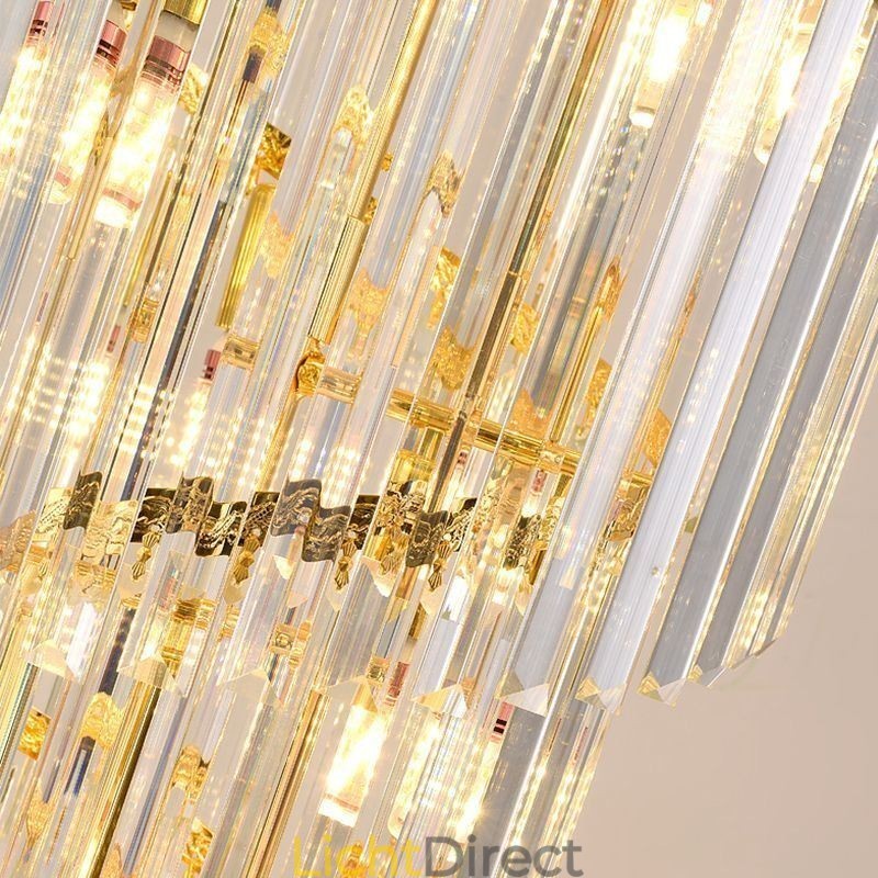 Taps toelopende kristallen hanglamp duplex decoratieve plafondlamp