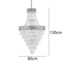 Taps toelopende kristallen hanglamp, opvallende decoratieve plafondlamp in duplexvorm