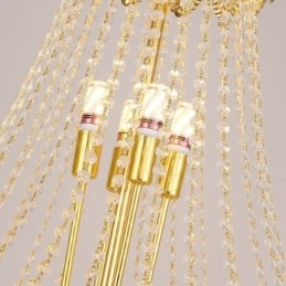Taps toelopende kristallen hanglamp, opvallende decoratieve plafondlamp in duplexvorm