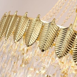 Taps toelopende kristallen hanglamp, opvallende decoratieve plafondlamp in duplexvorm