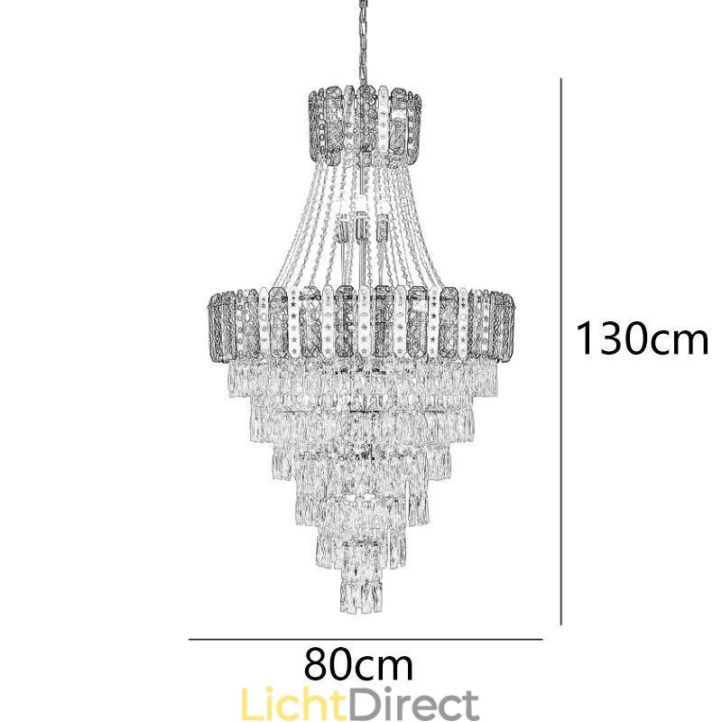 Taps toelopende kristallen hanglamp Prachtige duplex decoratieve plafondlamp