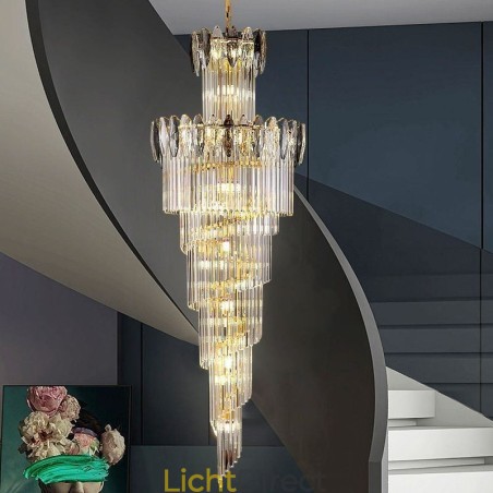 Kristallen hanglamp duplex taps toelopende decoratieve plafondlamp 70cm Kristallen hanglamp duplex taps toelopende decoratieve plafondlamp 70cm