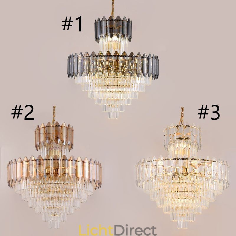 Taps toelopende kristallen hanglamp duplex decoratieve plafondlamp