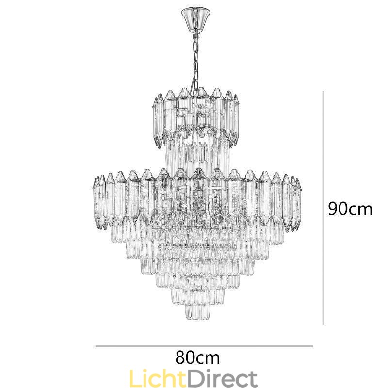 Taps toelopende kristallen hanglamp duplex decoratieve plafondlamp