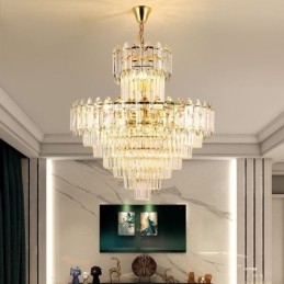 Taps toelopende kristallen hanglamp duplex decoratieve plafondlamp