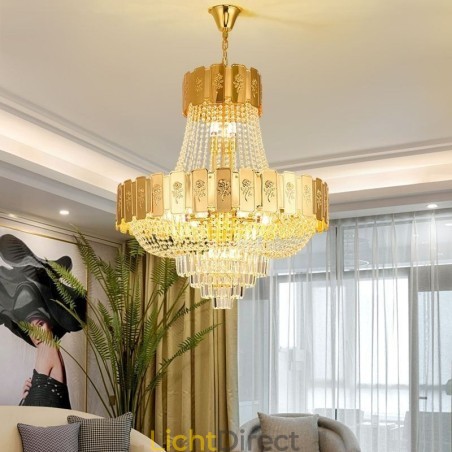 Gouden Kristallen Hanglamp Elegante Decoratieve Plafondlamp Gouden Kristallen Hanglamp Elegante Decoratieve Plafondlamp