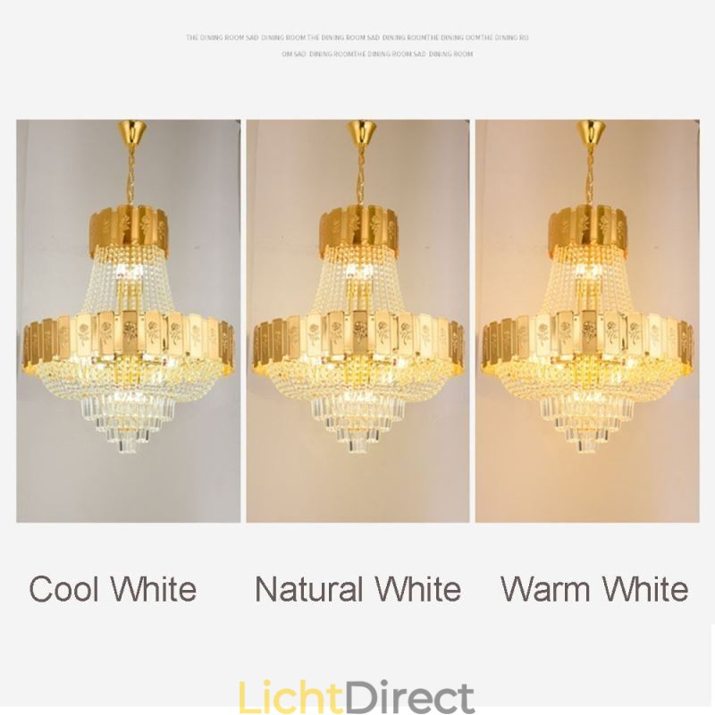Gouden Kristallen Hanglamp Elegante Decoratieve Plafondlamp