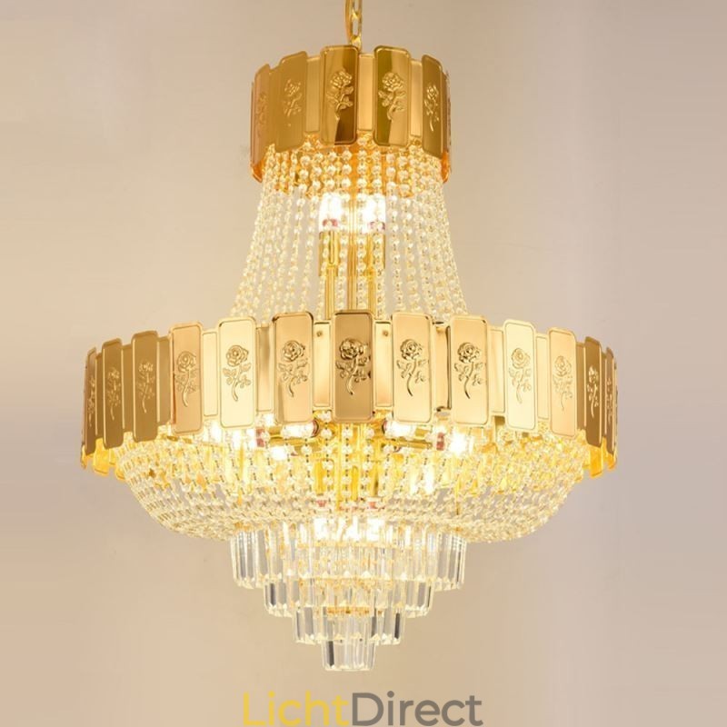 Gouden Kristallen Hanglamp Elegante Decoratieve Plafondlamp