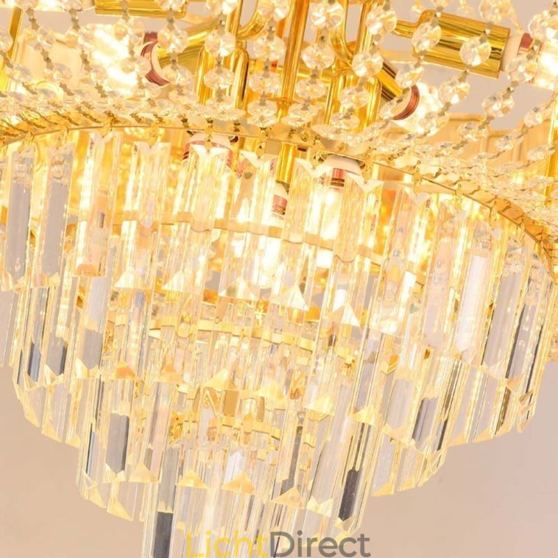 Gouden Kristallen Hanglamp Elegante Decoratieve Plafondlamp