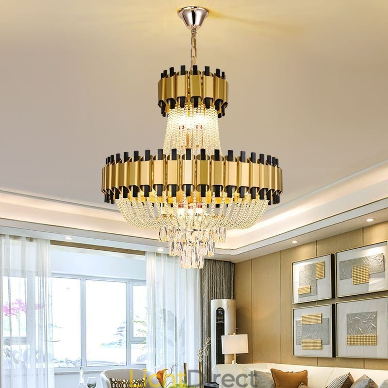 Kristallen hanglamp goud luxe decoratieve plafondlamp