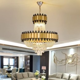 Kristallen hanglamp goud luxe decoratieve plafondlamp