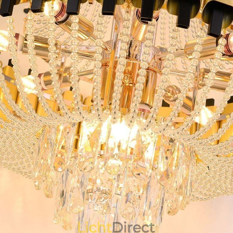 Kristallen hanglamp goud luxe decoratieve plafondlamp