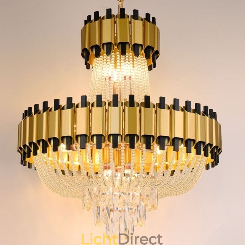 Kristallen hanglamp goud luxe decoratieve plafondlamp