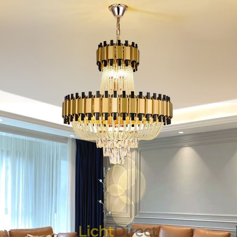 Kristallen hanglamp goud luxe decoratieve plafondlamp