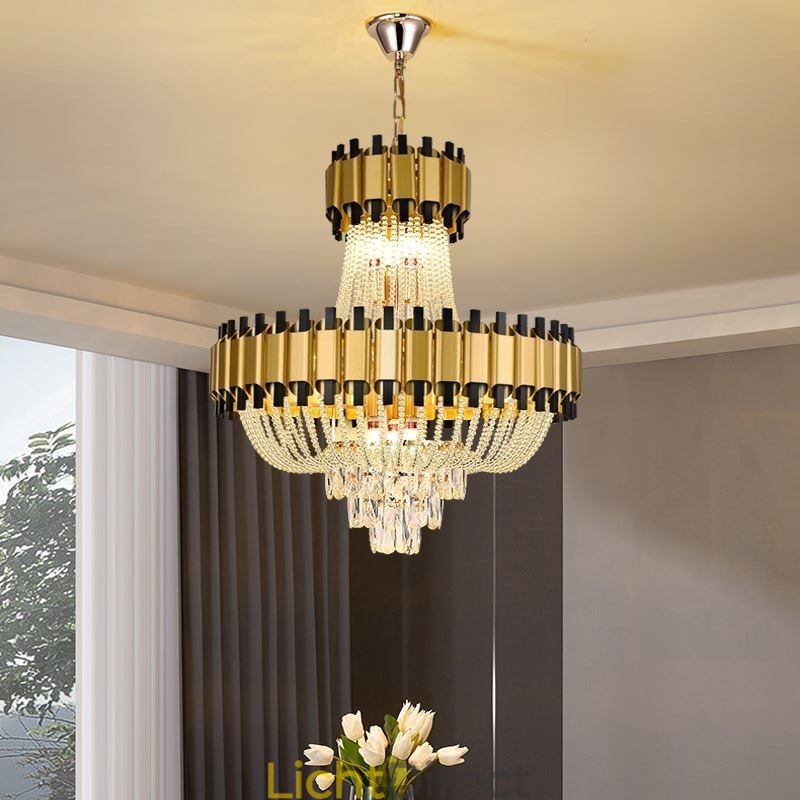 Kristallen hanglamp goud luxe decoratieve plafondlamp