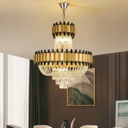 Kristallen hanglamp goud luxe decoratieve plafondlamp