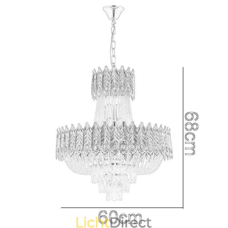 Kristallen hanglamp luxe decoratieve plafondlamp 60cm