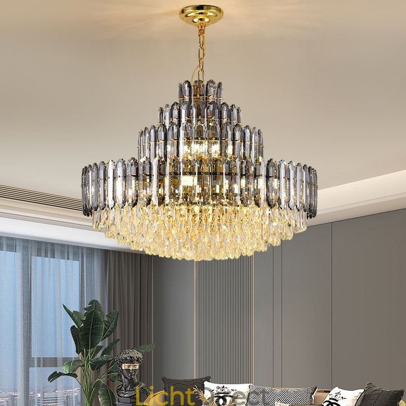 Kristallen hanglamp vier lagen luxe decoratieve plafondlamp 80cm