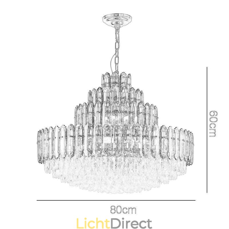 Kristallen hanglamp vier lagen luxe decoratieve plafondlamp 80cm