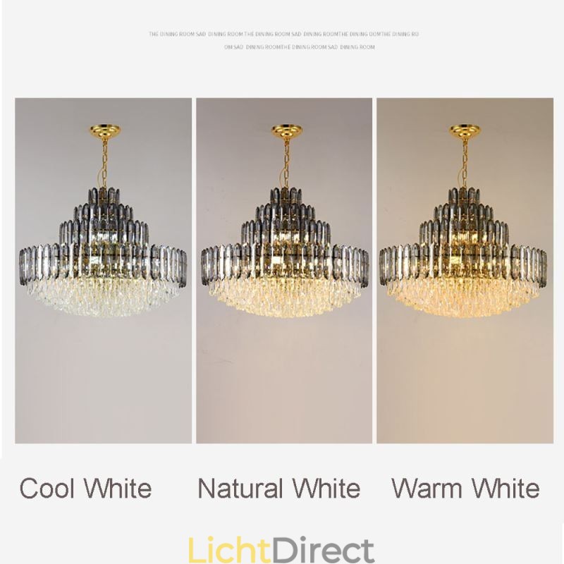 Kristallen hanglamp vier lagen luxe decoratieve plafondlamp 80cm