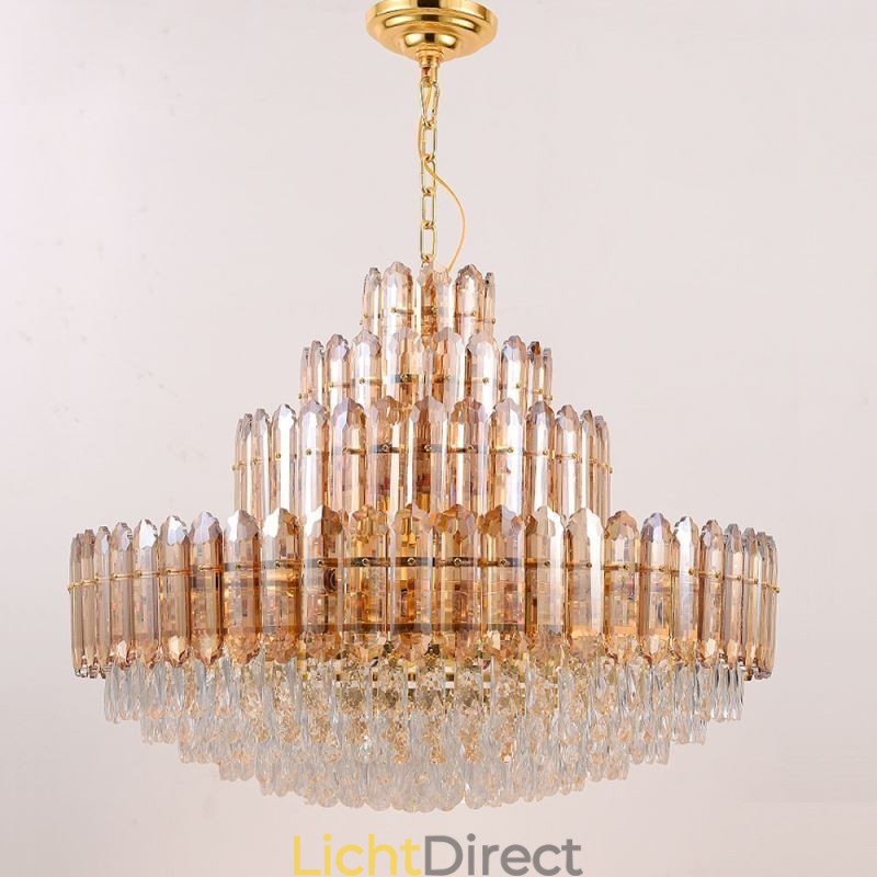 Kristallen hanglamp vier lagen luxe decoratieve plafondlamp 80cm