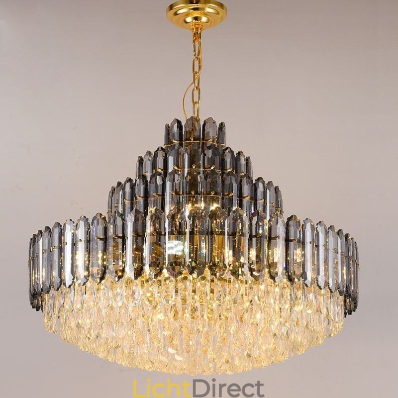 Kristallen hanglamp vier lagen luxe decoratieve plafondlamp 80cm
