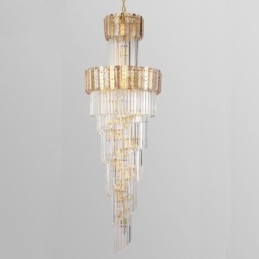 Gouden Kristallen Hanglamp Luxe Decoratieve Plafondlamp 60*H180cm