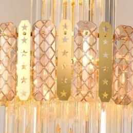 Gouden Kristallen Hanglamp Luxe Decoratieve Plafondlamp 60*H180cm