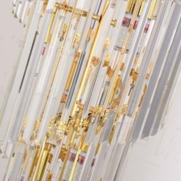 Gouden Kristallen Hanglamp Luxe Decoratieve Plafondlamp 60*H180cm