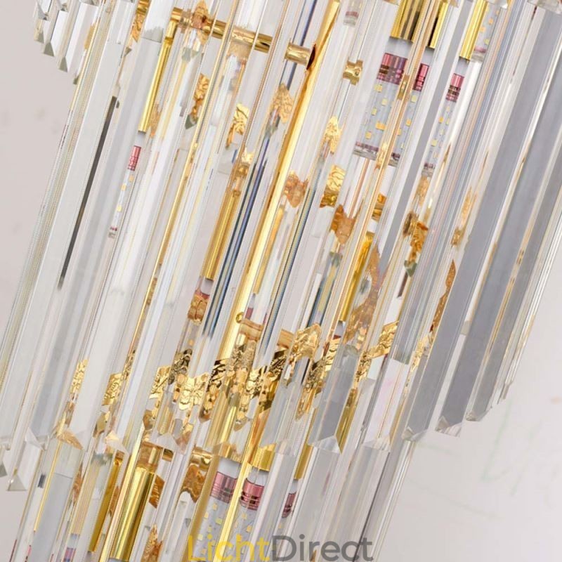 Gouden Kristallen Hanglamp Luxe Decoratieve Plafondlamp 60*H180cm