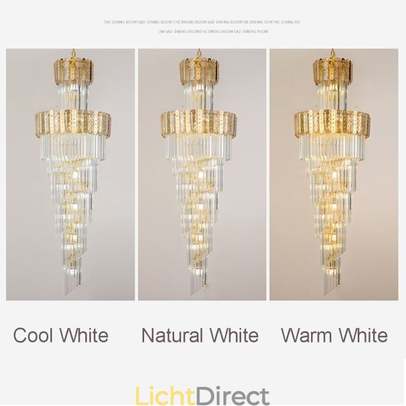 Gouden Kristallen Hanglamp Luxe Decoratieve Plafondlamp 60*H180cm